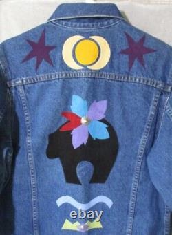 Vintage 80s Sundance Denim Jacket Moxie Lily & Wolf Schlien Western USA L Bears