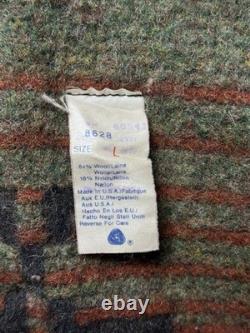 Vintage 80s Woolrich Aztec Navajo Duster Coat Size Large Wool Tassles