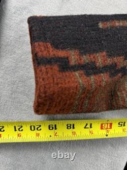 Vintage 80s Woolrich Aztec Navajo Duster Coat Size Large Wool Tassles