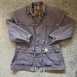 Vintage 90s Carhartt Blue Duster Western Rancher Coat Jacket USA MENS LARGE