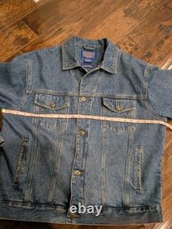 Vintage 90s Large Pendleton High Grade Western Wear Aztec Wool Back Jean Jacket