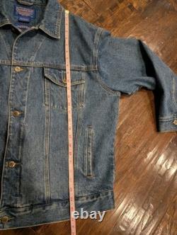 Vintage 90s Large Pendleton High Grade Western Wear Aztec Wool Back Jean Jacket