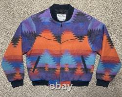 Vintage 90s PIONEER WEAR USA Aztec Wool Blend SouthWest Bomber Cowboy Jacket L