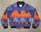 Vintage 90s PIONEER WEAR USA Aztec Wool Blend SouthWest Bomber Cowboy Jacket L