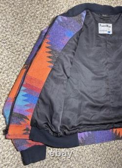 Vintage 90s PIONEER WEAR USA Aztec Wool Blend SouthWest Bomber Cowboy Jacket L