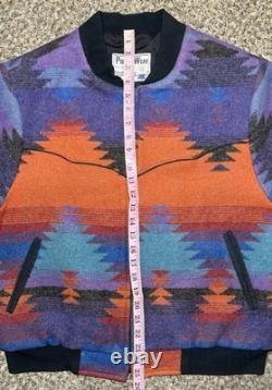 Vintage 90s PIONEER WEAR USA Aztec Wool Blend SouthWest Bomber Cowboy Jacket L