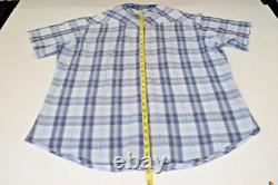 Vintage 90s Plaid Pearl Snap Western Shirt Mens XL Blue Gray Windowpane Thin