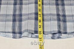 Vintage 90s Plaid Pearl Snap Western Shirt Mens XL Blue Gray Windowpane Thin