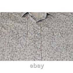 Vintage 90s Plains Pearl Snap Paisley Western Shirt Mens XL Sandy Beige Black