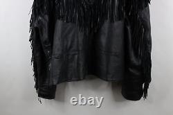 Vintage 90s Streetwear Mens 4XL Heavy Western Leather Fringed Motorcycle Jacket