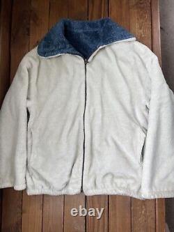 Vintage 90s Usa Made Horses AOP Western Reversible Fleece Jacket Size Medium