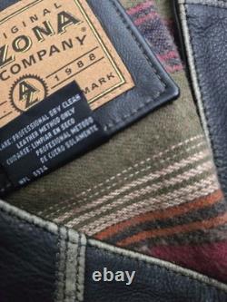 Vintage 90s Western Textile Leather Vest Large Cowboy Tribal