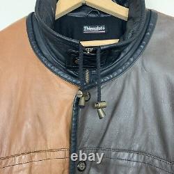 Vintage 90s Wilson's Colorblock Leather Jacket Coat Western Bomber Insulated L