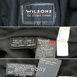 Vintage 90s Wilson's Colorblock Leather Jacket Coat Western Bomber Insulated L