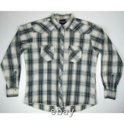 Vintage 90s Wrangler Plaid Pearl Snap Western Shirt Mens XL Fancy Shadow Grunge