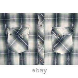 Vintage 90s Wrangler Plaid Pearl Snap Western Shirt Mens XL Fancy Shadow Grunge