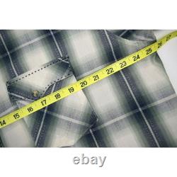 Vintage 90s Wrangler Plaid Pearl Snap Western Shirt Mens XL Fancy Shadow Grunge