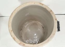Vintage Antique Large Western Stoneware 8 Gallon Crock Pottery Leaf