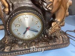 Vintage Antique Sessions Rodeo Bucking Bronco Cowboy Western Cooper 14x12 ClockM