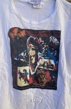 Vintage Antique Tees Dallas T Shirt Western Cowgirl Native American Indian Sz L