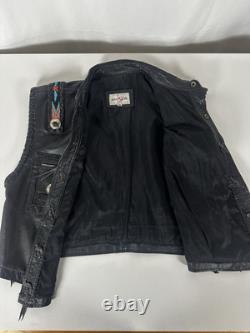 Vintage Bagazio Leather Biker Vest Concho Beaded Southwestern Western XL Quality