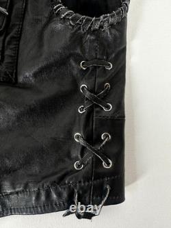 Vintage Bagazio Leather Biker Vest Concho Beaded Southwestern Western XL Quality