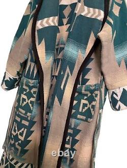 Vintage Beacon Blanket Robe Western Native Pattern Southwest Americana Aztec XL