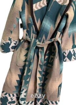 Vintage Beacon Blanket Robe Western Native Pattern Southwest Americana Aztec XL