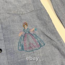 Vintage Big Smith 70s Western Chambray Embroidery Disney Princess Cinderella