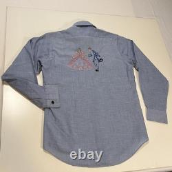 Vintage Big Smith 70s Western Chambray Embroidery Disney Princess Cinderella