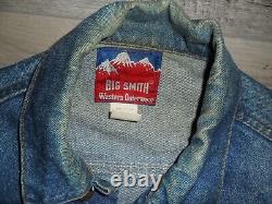 Vintage Big Smith Western Outerwear Denim Jacket Lot 7146 Size L 100% Cotton USA