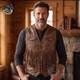 Vintage Brown Mens Fringe Leather Vest Western Cowboy Motorcycle Leather Vest
