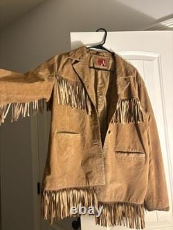 Vintage Brown Suede Fringe Leather Western Jacket 1990s Flawless S (Fit M or L)