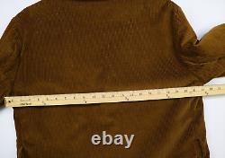 Vintage Buck Skein Brand Corduroy Chore Jacket Mens L Brown Fleece Lined Western