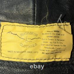 Vintage Buckskin Montana Jacket Black Leather Fringe Western Leather Cowboy 70s
