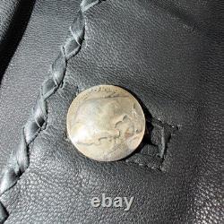 Vintage Buckskin Montana Jacket Black Leather Fringe Western Leather Cowboy 70s