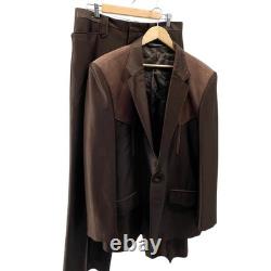 Vintage Buffalo Country Western Wear Brown 2 Piece Suit Pearl Snap Pants 42R 34