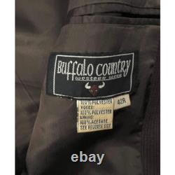 Vintage Buffalo Country Western Wear Brown 2 Piece Suit Pearl Snap Pants 42R 34