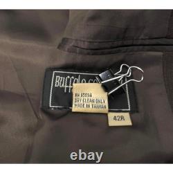 Vintage Buffalo Country Western Wear Brown 2 Piece Suit Pearl Snap Pants 42R 34