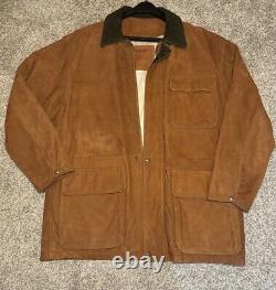 Vintage COACH Western Style Leather Zip Jacket! Large! Front Messenger Pockets