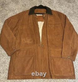 Vintage COACH Western Style Leather Zip Jacket! Large! Front Messenger Pockets