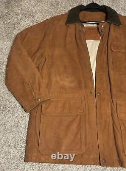 Vintage COACH Western Style Leather Zip Jacket! Large! Front Messenger Pockets