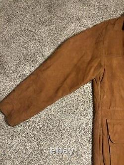 Vintage COACH Western Style Leather Zip Jacket! Large! Front Messenger Pockets