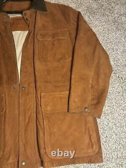 Vintage COACH Western Style Leather Zip Jacket! Large! Front Messenger Pockets