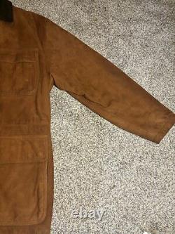 Vintage COACH Western Style Leather Zip Jacket! Large! Front Messenger Pockets