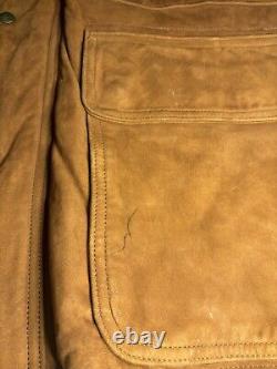 Vintage COACH Western Style Leather Zip Jacket! Large! Front Messenger Pockets