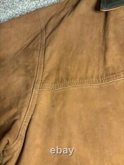 Vintage COACH Western Style Leather Zip Jacket! Large! Front Messenger Pockets