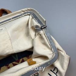 Vintage Canvas Duffel Bag Unisex Large Cream Western Cowboy Hand Painted 1993