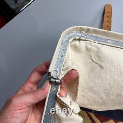 Vintage Canvas Duffel Bag Unisex Large Cream Western Cowboy Hand Painted 1993