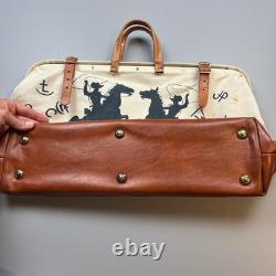 Vintage Canvas Duffel Bag Unisex Large Cream Western Cowboy Hand Painted 1993 Vintage Canvas Duffel Bag Unisex Large Cream Western Cowboy Hand Painted 1993